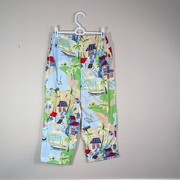 Summer Fun Print Cropped Cotton Pajama Lounge Pants - Picture 2 of 5